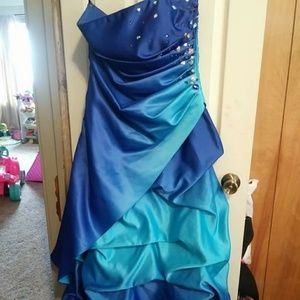 Blue ombre prom dress